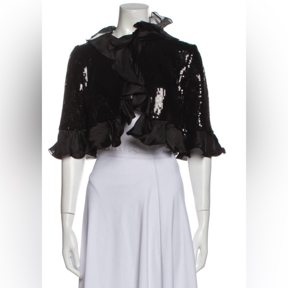 Moschino Black Sequin Ruffle bolero